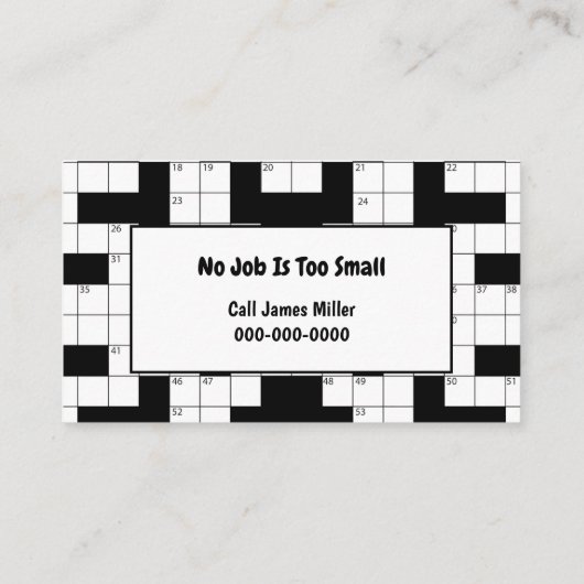 クロスワードパズル事業 名刺 (裏面)