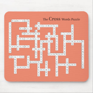 クロスワードパズル意味論ユーモアオレンジ マウスパッド