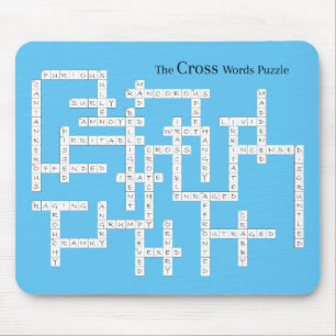 クロスワードパズル意味論ユーモア青 マウスパッド