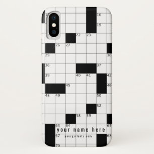 クロスワードパズル白黒空の正方形 iPhone X ケース