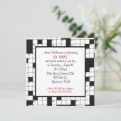 クロスワードパズル誕生日パーティー招待状 招待状 (スタンド正面)