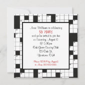 クロスワードパズル誕生日パーティー招待状 招待状 (正面)