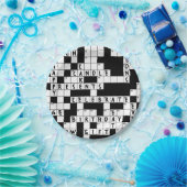 クロスワードパズル誕生日パーティー ペーパープレート (パーティー)