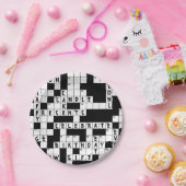 クロスワードパズル誕生日パーティー ペーパープレート (パーティー)