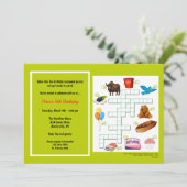 クロスワードパズル誕生日招待状 招待状 (スタンド正面)