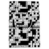 クロスワードパズル誕生日 ミディアムペーパーバッグ (正面)