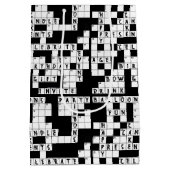 クロスワードパズル誕生日 ミディアムペーパーバッグ (裏面)