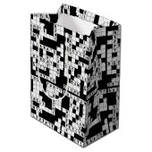 クロスワードパズル誕生日 ミディアムペーパーバッグ (裏面アングル)