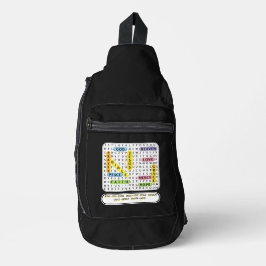 クロスワードパズル - キリスト教 スリングバッグ (正面)