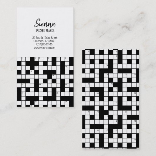 クロスワードパターン 名刺 (正面/裏面)