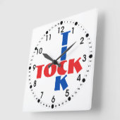 クロスワードモダンパターンティックタイポグラフィ スクエア壁時計 (傾斜)