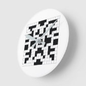 クロスワード素晴らしだ！ ラウンド壁時計 (傾斜)