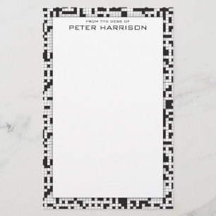クロスワード・パズルのパーソナライズな文房具 便箋
