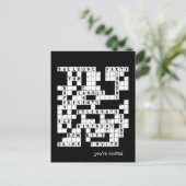 クロスワード・パズルの誕生会の招待 シーズンポストカード (スタンド正面)