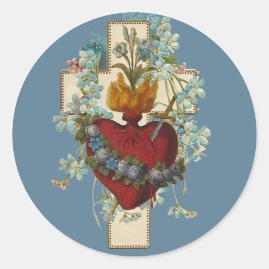 クロスヴァージンメリーマルキュレートハート宗教 ラウンドシール (正面)