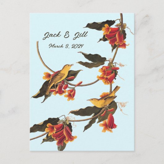 クロスヴィネに黄色い小鳥たち ポストカード (正面)