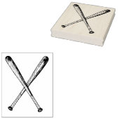 クロスヴィンテージ木製野球こうもりアートスタンプ ラバースタンプ (押印)