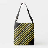 クロス体バッグ – 黄色の斜線の対角線ストライプ色 クロスボディバッグ (裏面)