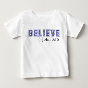 クロス信じトドラーティー付き ベビーTシャツ