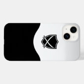 クロス剣のシルバーシールドと黒 Case-Mate iPhoneケース (裏面 (横))