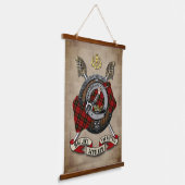 クロス剣を使用したウォレスクランパーソナライズされたバッジ 吊り下げ型タペストリー (傾斜あり)