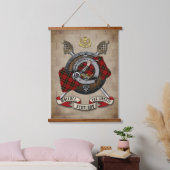 クロス剣を使用したウォレスクランパーソナライズされたバッジ 吊り下げ型タペストリー (寝室)