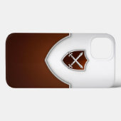 クロス剣を持つ銀と茶色の盾 Case-Mate iPhoneケース (裏面 (横))