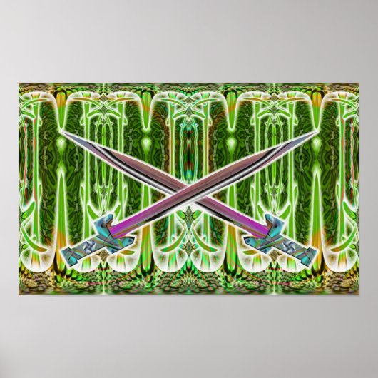 クロス剣プリント ポスター (正面)