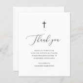 クロス悔やみや弔慰葬儀予算サンキューカード (正面/裏面)