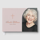クロス愛シンプルの思い出の葬儀の記念写真 ゲストブック (正面)