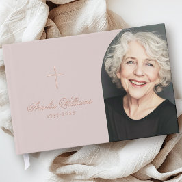 クロス愛シンプルの思い出の葬儀の記念写真 ゲストブック