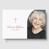 クロス愛シンプルの思い出の葬儀の記念写真 ゲストブック (正面)