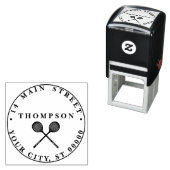 クロス押し潰しラックの青い名前のアドレス セルフインキングスタンプ (インサイチュ)