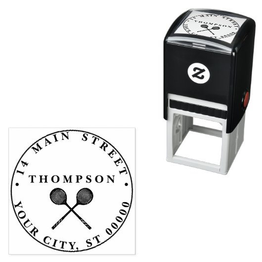 クロス押し潰しラックの青い名前のアドレス セルフインキングスタンプ (インサイチュ)