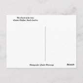 クロス教会 – サウスカロライナ州ブラフトン ポストカード (裏面)