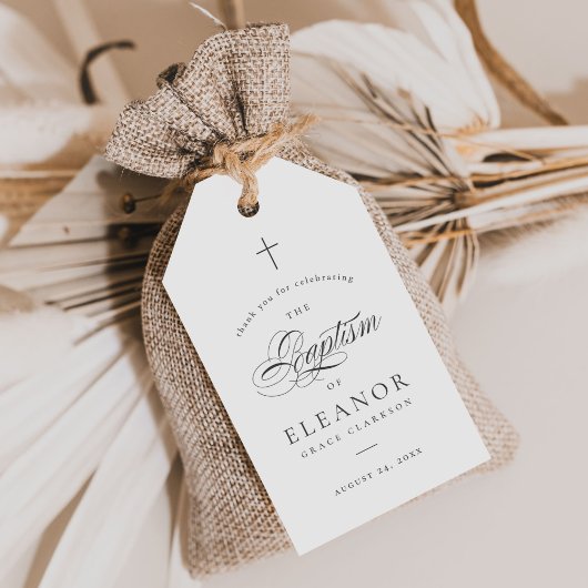 クロス書エレガント道バプテスマありがとうご好意 ギフトタグ