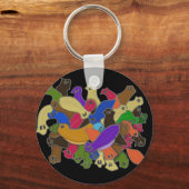 クロス熱狂するアイドプラナリワームデザイン2 キーホルダー (裏面)