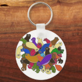 クロス熱狂するアイドプラナリワームデザイン2 キーホルダー (正面)