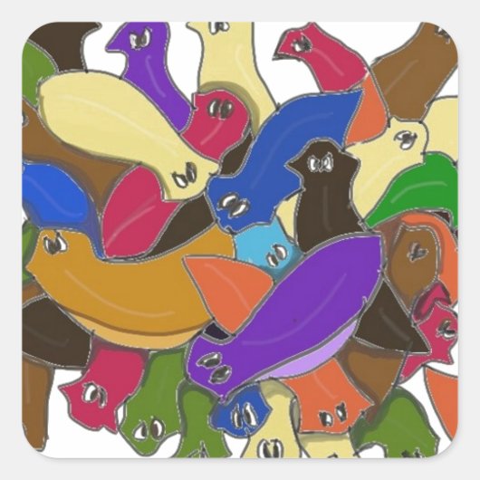 クロス熱狂するアイドプラナリワームデザイン2 スクエアシール (正面)