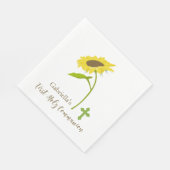 クロス独身のファースト聖餐式のひまわり スタンダードランチョンナプキン (角)