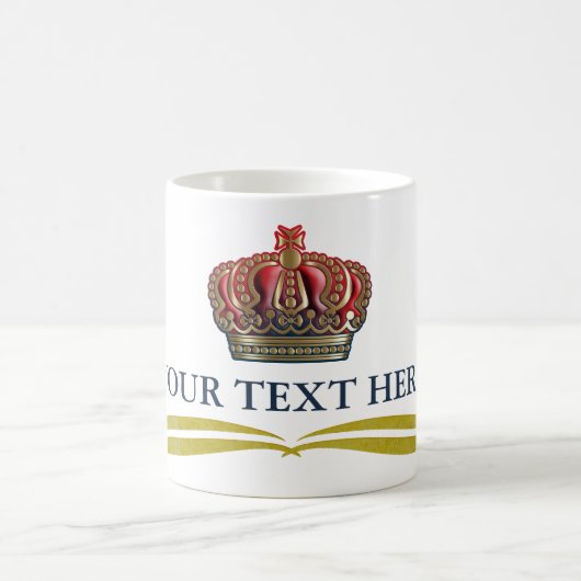 クロス王室のクラウン – 金ゴールドブルーレッド コーヒーマグカップ (中央)