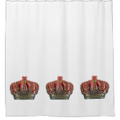 クロス王室のクラウン – 金ゴールドブルーレッド シャワーカーテン (正面)
