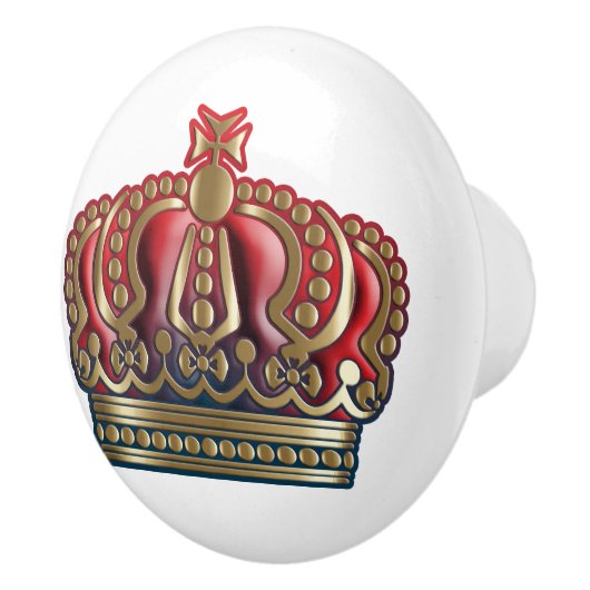 クロス王室のクラウン – 金ゴールドブルーレッド セラミックノブ (右)