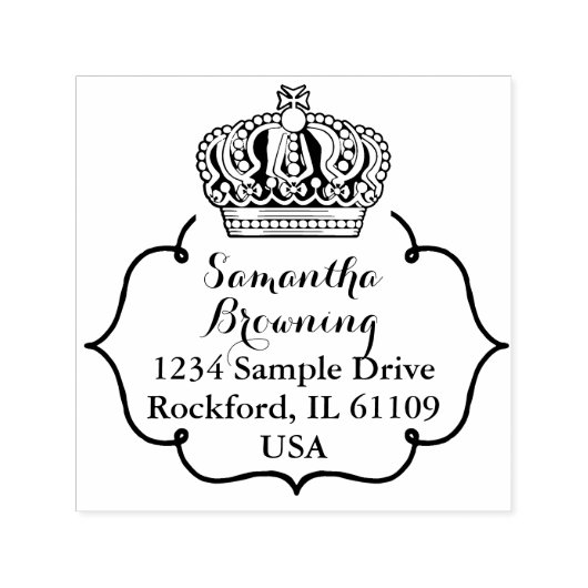 クロス王室のクラウン – 金ゴールドブルーレッド セルフインキングスタンプ (デザイン)