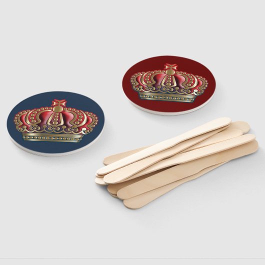 クロス王室のクラウン – 金ゴールドブルーレッド ハンドファン (組立なし)