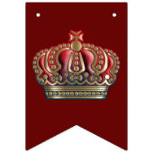クロス王室のクラウン – 金ゴールドブルーレッド バンティングフラッグ (第3の旗)