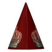 クロス王室のクラウン – 金ゴールドブルーレッド パーティーハット (裏面)