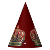 クロス王室のクラウン – 金ゴールドブルーレッド パーティーハット (左)