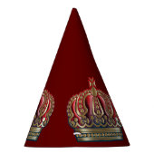 クロス王室のクラウン – 金ゴールドブルーレッド パーティーハット (右)