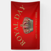 クロス王室のクラウン – 金ゴールドブルーレッド 横断幕 (縦)